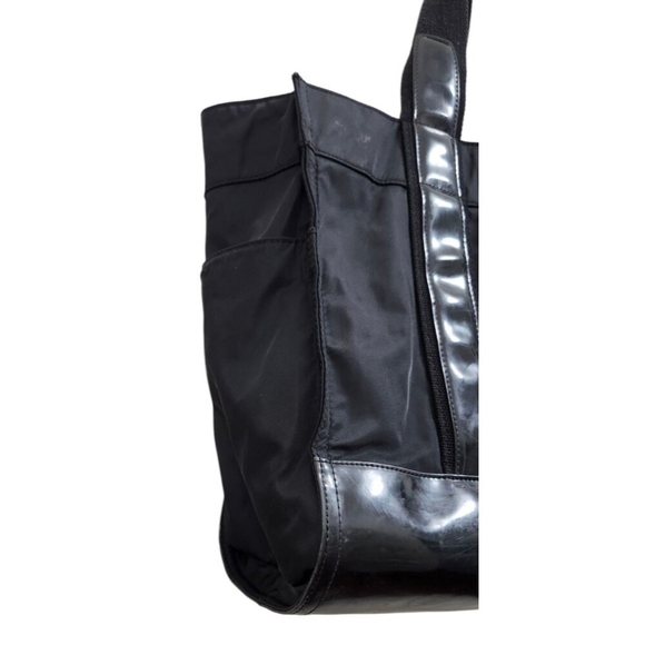 TORY BURCH Handbag/Nylon/Enamel/BLK/Black/Solid Color Black Nylon/Pate - Picture 7 of 15